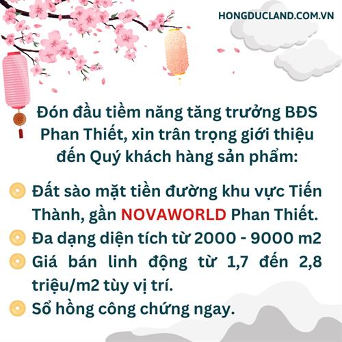 BÁN ĐẤT SÀO MẶT TIỀN ĐƯỜNG NHỰA GẦN NOVAWORLD PHAN THIẾT